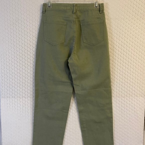 NWOT Shein Army Green High Waist Straight Leg 5 Pocket Jeans Size PS/ 6P - Picture 3 of 7